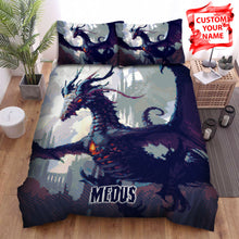 Load image into Gallery viewer, Personalized Pixel Art Dragon Bed Sheets Spread Duvet Cover Bedding Sets