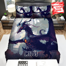 Load image into Gallery viewer, Personalized Pixel Art Dragon Bed Sheets Spread Duvet Cover Bedding Sets