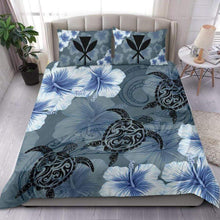 Load image into Gallery viewer, Hawaii Blue Turtle Bedding Custom Name Duvet Cover Bedding Set
