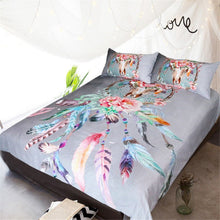 Load image into Gallery viewer, Bull Skull Dreamcatcher Cotton Bed Sheets Spread Comforter Duvet Cover Bedding Sets