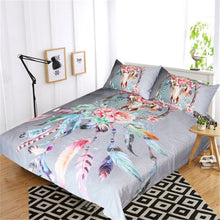 Load image into Gallery viewer, Bull Skull Dreamcatcher Cotton Bed Sheets Spread Comforter Duvet Cover Bedding Sets