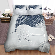 Load image into Gallery viewer, Unicorn With Long Mane Illustration Bed Sheets Spread Duvet Cover Bedding Sets