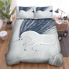 Load image into Gallery viewer, Unicorn With Long Mane Illustration Bed Sheets Spread Duvet Cover Bedding Sets