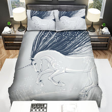 Load image into Gallery viewer, Unicorn With Long Mane Illustration Bed Sheets Spread Duvet Cover Bedding Sets