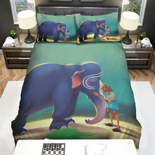 Load image into Gallery viewer, The Giant Animal - The Elephant And His Owner Bed Sheets Spread Duvet Cover Bedding Sets