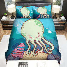 Load image into Gallery viewer, The Octopus Smiling With A Snail Bed Sheets Spread Duvet Cover Bedding Sets