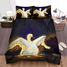 Load image into Gallery viewer, The Wild Animal - The Swan Spreading Wings While Swimming Bed Sheets Spread Duvet Cover Bedding Sets
