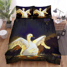 Load image into Gallery viewer, The Wild Animal - The Swan Spreading Wings While Swimming Bed Sheets Spread Duvet Cover Bedding Sets