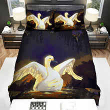 Load image into Gallery viewer, The Wild Animal - The Swan Spreading Wings While Swimming Bed Sheets Spread Duvet Cover Bedding Sets