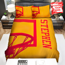 Load image into Gallery viewer, Basketball Close-Up Red Yellow Hoop Bed Sheets Spread Comforter Duvet Cover Bedding Sets