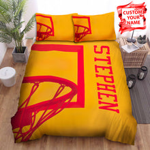 Load image into Gallery viewer, Basketball Close-Up Red Yellow Hoop Bed Sheets Spread Comforter Duvet Cover Bedding Sets