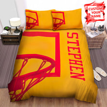 Load image into Gallery viewer, Basketball Close-Up Red Yellow Hoop Bed Sheets Spread Comforter Duvet Cover Bedding Sets