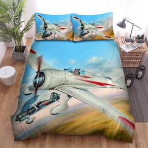 Military Weapon Ww2, Ijaaf Ki27 Nakajima Versus Soviet Air Force Bed Sheets Spread Duvet Cover Bedding Sets