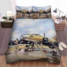 Load image into Gallery viewer, Military Weapon Ww2, Us Plane Fixed By Us Pilots Bed Sheets Spread Duvet Cover Bedding Sets
