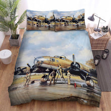 Load image into Gallery viewer, Military Weapon Ww2, Us Plane Fixed By Us Pilots Bed Sheets Spread Duvet Cover Bedding Sets
