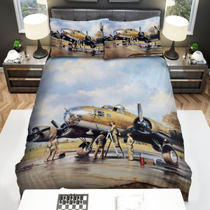 Military Weapon Ww2, Us Plane Fixed By Us Pilots Bed Sheets Spread Duvet Cover Bedding Sets