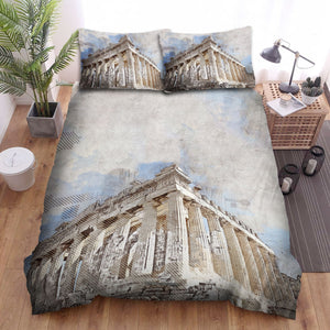 Parthenon Athenian Acropolis Greece Grunge Art Creative Bed Sheets Spread Comforter Duvet Cover Bedding Sets