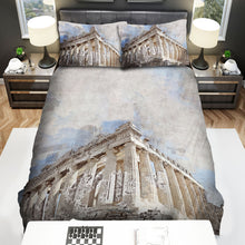Load image into Gallery viewer, Parthenon Athenian Acropolis Greece Grunge Art Creative Bed Sheets Spread Comforter Duvet Cover Bedding Sets
