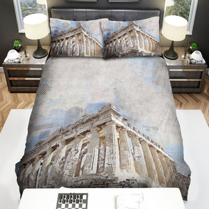 Parthenon Athenian Acropolis Greece Grunge Art Creative Bed Sheets Spread Comforter Duvet Cover Bedding Sets