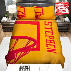 Basketball Close-Up Red Yellow Hoop Bed Sheets Spread Comforter Duvet Cover Bedding Sets
