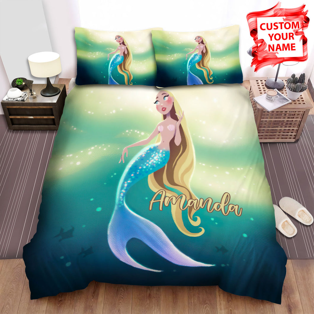 Mermaid Blondy Bed Sheets Spread Comforter Duvet Cover Bedding Sets